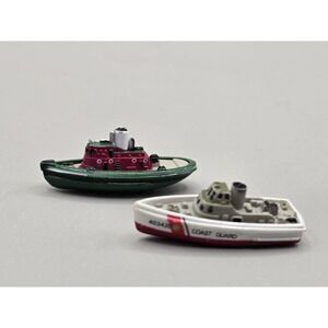 Lot Of 2 Micro Machines‎ 1987 Tug Boat & Coast Guard Cutter Boat Vintage EUC
